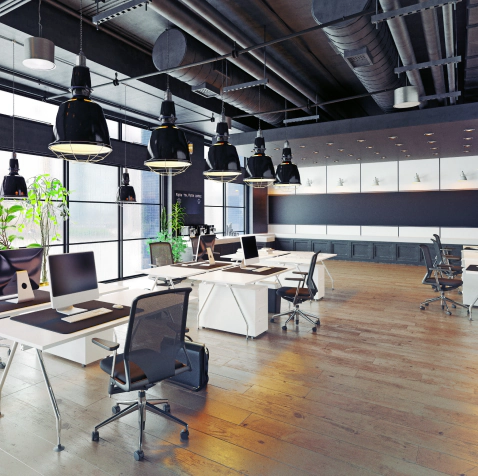 office area with vinyl flooring